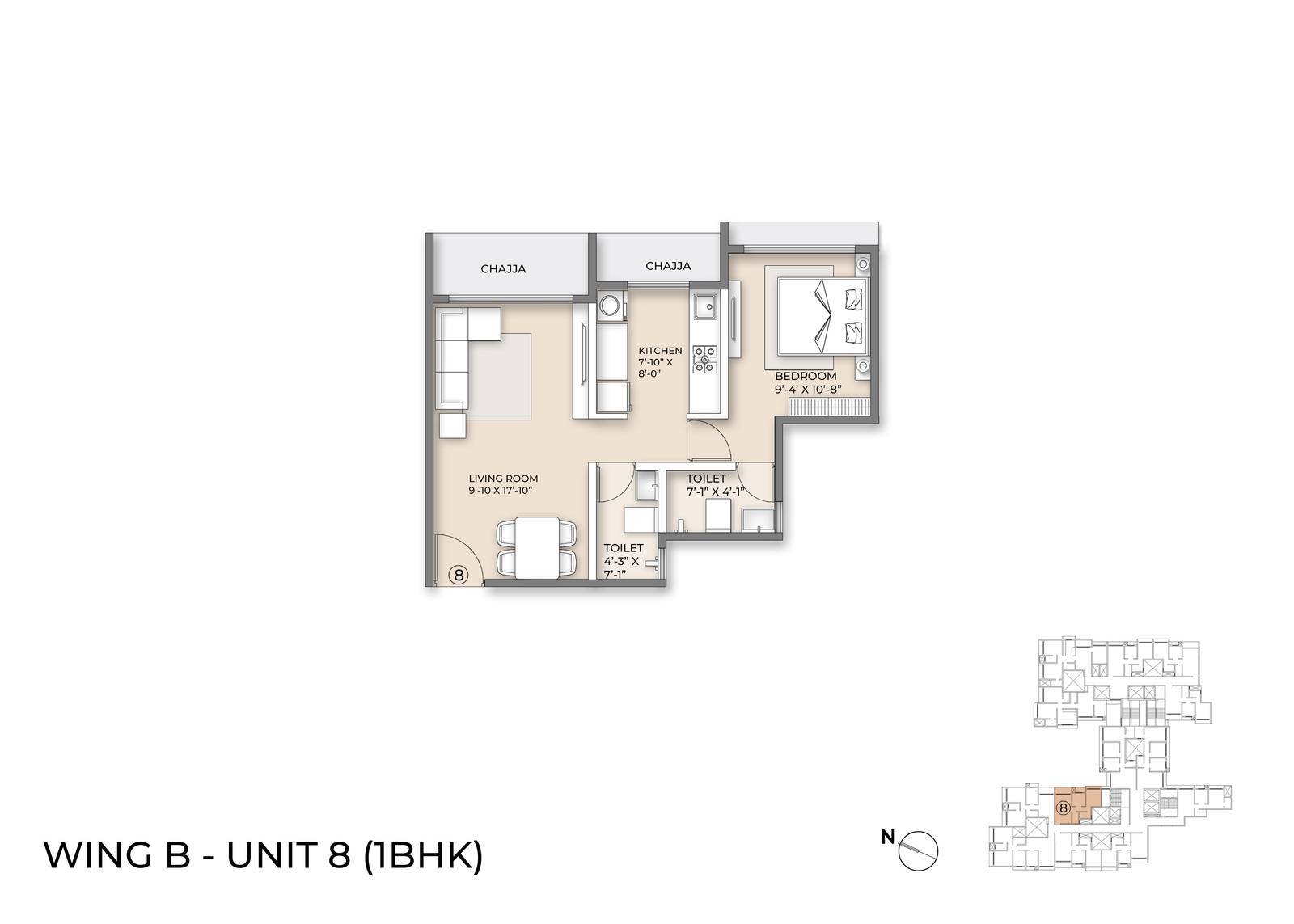 Wing B Floor Plan unit 8